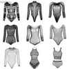 Sexy Set Sexy Set Plus Größe Black Fishnet BodySuit Tops Frauen sexy ein Stück Perspektive Teddies Dessous erotische Nachtwege Heiße Pole Dance Clubwear C240410