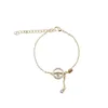 Link Bracelets 2024 한국 패션 지르콘 러브 하트 진주 술 조절 가능한 팔찌 반짝이는 귀여운 유명인 쥬얼리 선물