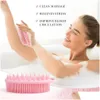 Bath Tools Accessories Exfoliating Sile Body Scrubber Soft Loofah Shower 2 In 1 Exfoliator Masr Shampoo Brush For All Skin Men Women K Dhicn