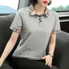 قميص بولو للسيدات القصيرة الأكمام تي شيرت Woan Lapel Top Summer 2023 Wome Wear Wear Shirt Polo Shirt