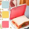 Louça portátil silicone microondas sanduíche caixa de armazenamento lanche recipientes para escola reutilizável torradas recipiente caso