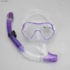 Masques de plongée Natation Plongée Snorkeling Miroir Silicone Masque Facial Tube Respiratoire Ensemble Grand Cadre Snorkeling EquipmentL240122