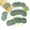 Fleurs décoratives 100 pièces feuilles d'eucalyptus en soie plantes artificielles couronnes de mariage bricolage cadeaux boîte décorations de noël pour la maison