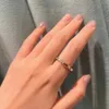 Bague de luxe pour femmes, marque de mode populaire, bijoux classique, géométrique, serrure en Zircon, or Rose, cadeau d'anniversaire, tendance 2024