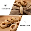 Table Cloth 10 Pcs Wooden Napkin Rings Handmade Decorative Garland Manual Household Supply Pastoral Buckle Napkins Buckles Baby Christmas