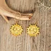 Висячие серьги золотого цвета с изображением солнца для женщин, ретро персонализированные преувеличенные серьги-капельки для пирсинга, металлические женские аксессуары, ювелирные изделия