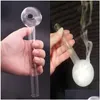 Pipes à fumer Nouvelle conception Pyrex Brûleur à mazout Tuyau en verre avec bol OD 50 mm 8 pouces Longueur Clear Spoon Nail Adaptateur pour Dab Rig Bong Drop Otmjv