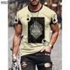 Heren T-shirts Horrible Skull Spades Poker T-shirt Casual Mannen Zomer 3D-Print Extra Grote 2024 Comfort Ademend 110-5XL