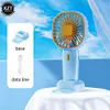 Elektrische Ventilatoren 1PC Handheld Mini USB Ventilator Wiederaufladbarer, batteriebetriebener Schreibtischventilator Sommermode Kühlventilator im Büro Zuhause Kühler Telefonhalter VentilatorL240122