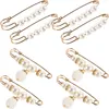 Brooches 8 Pcs Shawl Pin Delicate Pearl Pants Brooch Sweater Waist Tightener Clip Belt Dress Collar Safety