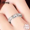 Luxus 925 Sterling Silber Ring mit AAA Zirkonkristall für eine Frau Verlobungs Schmuck Geschenk 2 Farbauswahl