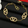 Top Quality Women Designer Bangles Gold Sier Color Full Diamonds Letter Couple Bracelets Fashion Jewelry valentino