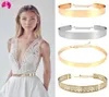 Bröllopssashes Molans Golden Silver Bridal Belt Elastic Strap Metal Dress Accessories for Women Girls Girdle4909286