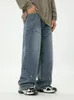 Męskie spodnie podzielone składanie Dekonstruowane dżinsy projektowe na wiosenne/lato mikro szerokie japońskie umyte luźno