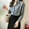 البلوزات النسائية الكورية أبيض الشيفون بلوزة 4XL 5XL Spring Office Office Shirt 2024 قمصان طويلة الأكمام