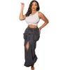 Nieuwe denim rok damesmode 3D kleding zaksplit elastische denim rok streetwear