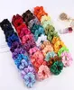 INS 60pcslot neueste Frauen Seide Solide Scrunchies Elastische Satin Haarbänder Mädchen Haargummi Haar Seil Haar Zubehör Ganze 570 Y6786666