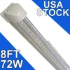 8Ft Led Shop Lights Fixture, 8 pés 72W 8' Luz de garagem 96'' Tubo LED integrado T8, Garagem de lâmpadas LED conectáveis, Plug and Play Montagens de superfície de alto rendimento EUA usastock