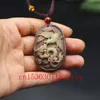 Wisiorki Jade Dragon Phoenix Wisiant Naszyjnik Naturalny jadeite chiński ręcznie szlachetny kamień mody urok biżuterii