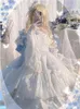 Casual Dresses Sweet Grey Blue Butterfly Flower Wedding Lolita Princess Dress Women Heavy Industry Masquerade Ball Elf Fairy Cosplay