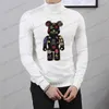 Męskie swetry Nowa moda Niestandardowa jesień zima Top Men's Top dna koszulka z diamentowym projektem luksusowy ciepły sweter z długimi rękawami T240122
