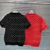 Designer t shirt kvinnor tshirt vår och sommar kvinna kläder mode stickad topp tröja polka dot jacquard kortärmad pullover tee lös komfort kvinnors skjortor