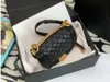 2024 10A Top Tier Specchio di qualità Borse con patta Piccola vera pelle trapuntata con patta Caramello Borsa di lusso Designer Donna Borsa a tracolla con tracolla dorata Borsa Chian Borsa a mano