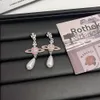 Viviennes Westwoods Pearl Earrings Pearl Long Tassel Earringsユニークなデザインクリエイティブイヤリングトレンディ