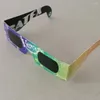 Lunettes de soleil 10 pièces protège les yeux lunettes d'éclipse solaire Anti-uv vue directe du soleil visualisation couleur aléatoire papier 3D