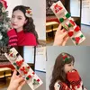 ヘアアクセサリー5PC/セット子供ピンクリスマス装飾クリップフルファブリックバングサイドクリップベイビーヘッドウェアキッズキッズ