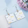 Dangle Earrings Fashion Cute Casual Style Aircraft White Cloud Pattern Square Acrylic For Women Aesthetic Trend Products Light Jewelry