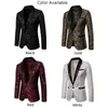 Costumes pour hommes veste hommes Blazer dîner à fleurs Jacquard revers à manches longues robe de soirée Costume de scène S-2XL confortable