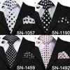 HiTie Designer Polka Dot Ties 100% Silk Neckties for Men 85cm wide Business Wedding Handkerchiefs Cufflinks Set 240122