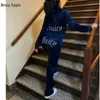 Juicy Apple trainingspak DamesFluwelen Naaipakken Outfit Tweedelige Joggingset Velours Sweatshirt Met Hoodie Broek Pak Dames 0