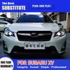 För Subaru XV LED-strålkastarenhet 11-16 Dynamisk streamer Turn Signal Indicator DRL DAGIME RUND LIGHT HEAD LAMP Biltillbehör