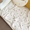 Blankets Ins Baby Blanket Autumn Winter Fleece Warm Quilt Cartoon Embroidery Infant Bedding Cover Born Accessories
