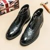 Großbritannien Hohe Tops Neue Männer Spitzen Mix Patchwork Brogues Leder Casual Schuhe Männlichen Formalen Hochzeit Kleid Schuhe Zapatos Hombre