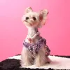 Dog Apparel Velvet Sequin Strap Dress For Female Clothes Autumn Small Body Marquis Yorkshire Schnauzer Teddy
