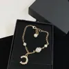 18k gouden ketting armband ketting parel ontwerper minnaar ketting bedelarmband brief voor vrouw sieraden sets