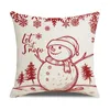 Pillow Christmas Cover Home Sofa Bedside Covers Snowman Tree Printed Pillowcase Square Linen Throw Case