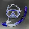 Masques de plongée Natation Plongée Snorkeling Miroir Silicone Masque Facial Tube Respiratoire Ensemble Grand Cadre Snorkeling EquipmentL240122