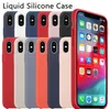 Anpassad silikonvattenskal orignal flytande silikonfodral för iPhone 11 12 13 14 15 Pro Max Cases Mini Universal Silicone Mobiltelefonfodral