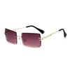 Solglasögon ramar Rimless Rectangle Shades Eyewear Summer Glasses Trendy UV400 Fashion