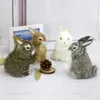 Bonecas de pelúcia bonito decoração da família animal realista mobiliário de mesa coelho modelo brinquedos de pelúcia simulação de coelhos de páscoa