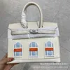 Aabirdkin Designer Totes Bag Crocodile Hand Palmprintフラットパターンハンドヘルドカウハイドクロスボディショルダーバッグ女性e672