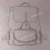 Whole Mountain Backpackトリオボスポア44658酸化革ダブルショルダーチェーンバックパックトラベルバッグ