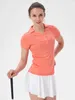 女性用野球襟UV保護ライトウェイトTシャツGolftennispadel夏のトレーニング服のためのソリッドポロシャツ