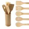 Pentola di bambù Pala Cucchiai da zuppa Bambù Cucchiaio Spatola Utensili da cucina portatili Utensile in legno Cucina Pale da cucina T9I002558