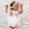 Vestidos de niña Vestido de malla de verano para bebé Bowknot Princesa Cumpleaños Nacido Niños Abrigo para niños Ropa para bebés