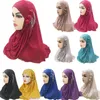 Ethnic Clothing Big Girls Flower Hijab One Piece Amira 60 60CM Muslim Women Hijabs Turban Islamic Pull On Headscarf Wrap Cap Hat Pray Shawl